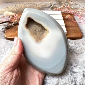 Gorgeous Agate with Druzy Flame/Free Form